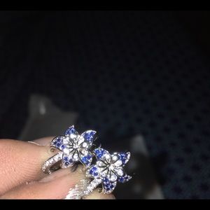 Beautiful earring with created sapphire